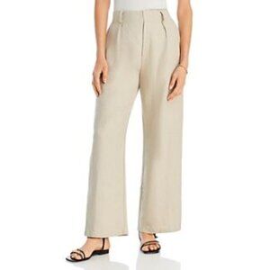 Faithfull the Brand Ida Pocket Pleated Wide Leg Ankle Pants Size XXL Ivory